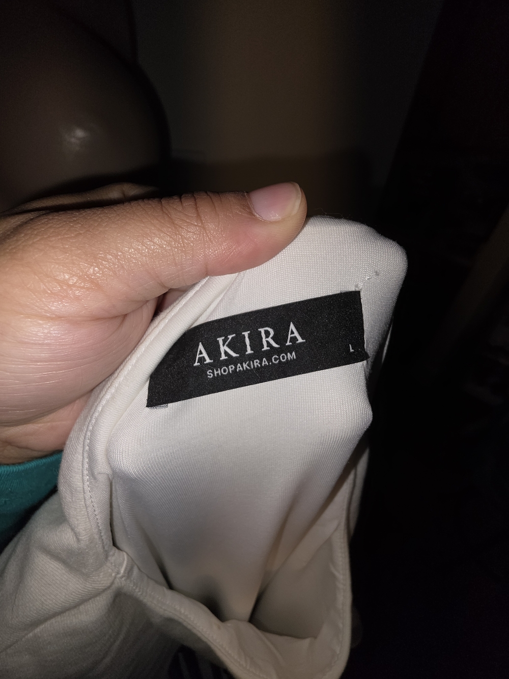 ☆AKIRA White Midi Dress with Black Rhinestone Sculptural Stripes☆ - Picture 5 of 5